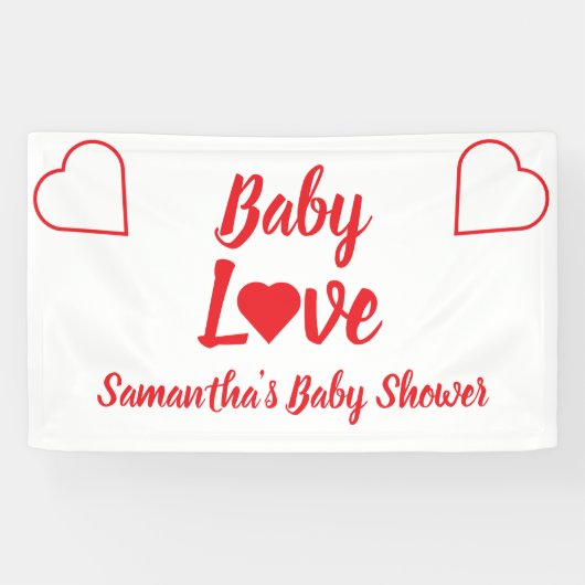 Banderoles Baby shower Coeur Amour Bébé (Horizontal)
