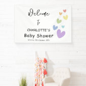 Banderoles Baby shower Coeurs mignons et colorés (Insitu)