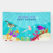 Banderoles Baby shower coloré d'animaux marins (Horizontal)