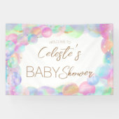Banderoles Baby shower coloré Rainbow Bubbles Bienvenue (Horizontal)