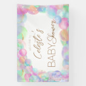 Banderoles Baby shower coloré Rainbow Bubbles Bienvenue (Verticale)