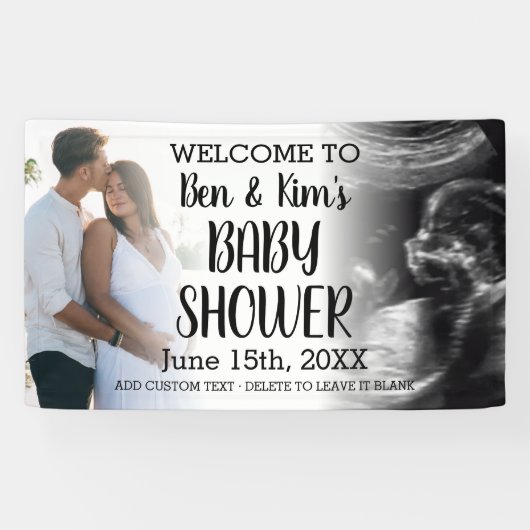 Banderoles Baby shower Couple Custom 2 Photo Welcome (Horizontal)