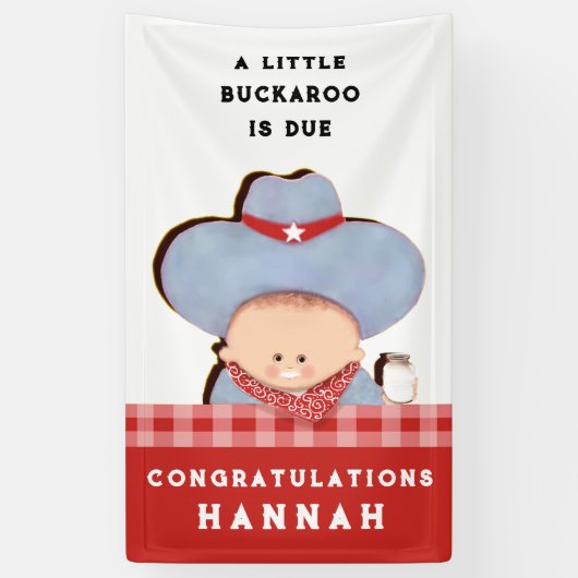 Banderoles Baby shower Cowboy Félicitations (Vertical)