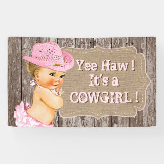 Banderoles Baby Shower Cowgirl Rustique