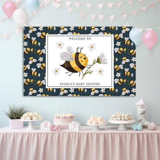 Banderoles Baby shower d'abeilles à fleur marguerite