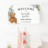 Banderoles Baby shower d'accueil de Bear Greenery (En situation)