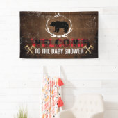 Banderoles Baby shower d'accueil Lumberjack Plaque en bois (En situation)