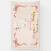 Banderoles Baby shower d'agneau rose doux (Vertical)