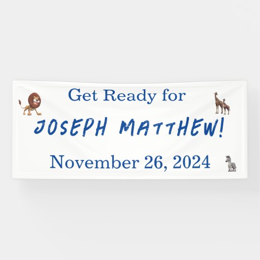 Banderoles Baby shower d'animaux aimés (Horizontal)