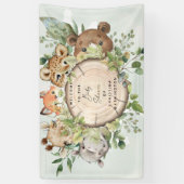 Banderoles Baby shower d'animaux de bois mignons (Vertical)