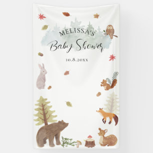 Banderoles Baby shower d'animaux de forêt rustique