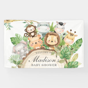 Banderoles Baby shower d'animaux de la jungle mignonne Annive
