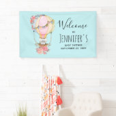 Banderoles Baby shower d'aquarelle à bulle d'air chaud (En situation)