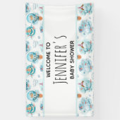 Banderoles Baby shower d'aquarelle de la mer de Blancs (Vertical)