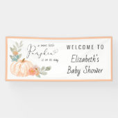 Banderoles Baby shower d'aquarelle petit Citrouille Bienvenue (Horizontal)