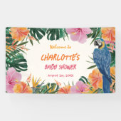 Banderoles Baby shower d'aquarelle tropicale exotique de la J (Horizontal)