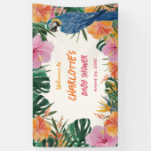Banderoles Baby shower d'aquarelle tropicale exotique de la J (Vertical)