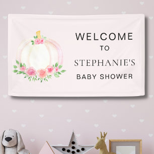 Banderoles Baby shower d'automne des filles Citrouilles roses