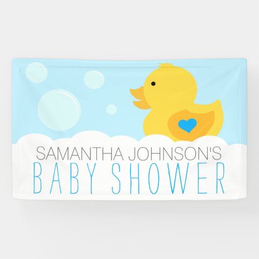 Banderoles Baby shower de bain en caoutchouc Ducky Bubble Boy (Horizontal)