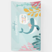 Banderoles Baby shower de baleines mignonnes (Vertical)