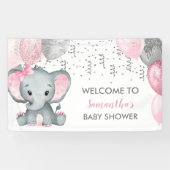 Banderoles Baby shower de ballons Eléphant fille mignonne (Horizontal)
