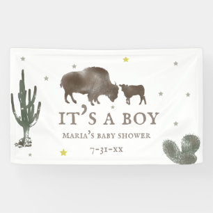 Banderoles Baby shower de bébé Buffalo Cactus Boy