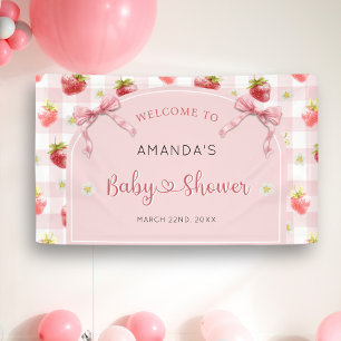Banderoles Baby shower de bienvenue aux fraises Berry Sweet