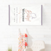 Banderoles Baby shower de Boho Coeur minimal moderne (En situation)