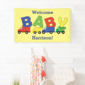 Banderoles Baby shower de camions (En situation)