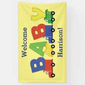 Banderoles Baby shower de camions (Vertical)