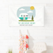 Banderoles Baby shower de camping-cars Turquoise (En situation)