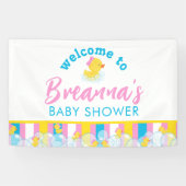 Banderoles Baby shower de canard en caoutchouc de fille Accue (Horizontal)