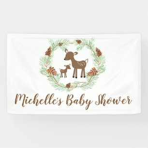 Banderoles Baby shower de cerfs de bois sur mesure à l'intéri