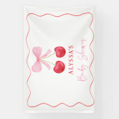 Banderoles Baby shower de cerise rose Bow (Verticale)