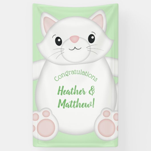 Banderoles Baby shower de chat Kitty (Vertical)