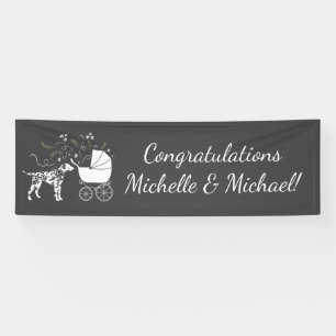 Banderoles Baby shower de Chien Dalmatien gris chiot