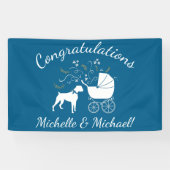 Banderoles Baby shower de chien de boxe (Horizontal)