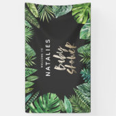 Banderoles Baby shower de feuille de palme tropicale et d'écr (Vertical)