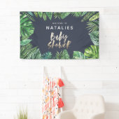 Banderoles Baby shower de feuille de palme tropicale et d'écr (En situation)