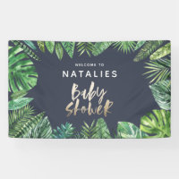 Baby shower de feuille de palme tropicale et d'écr