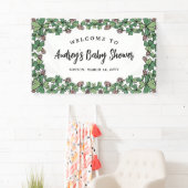 Banderoles Baby shower de fille de Clovers roses Bienvenue (En situation)