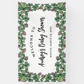Banderoles Baby shower de fille de Clovers roses Bienvenue (Vertical)