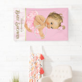 Banderoles Baby shower de fille rose Tutu Pearl (En situation)