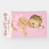 Banderoles Baby shower de fille rose Tutu Pearl (Horizontal)