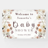 Banderoles Baby shower de Fleur sauvage Black Rustic moderne (Horizontal)