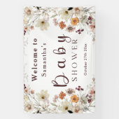 Banderoles Baby shower de Fleur sauvage Black Rustic moderne (Verticale)