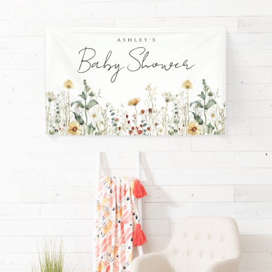 Banderoles Baby shower de Fleur sauvage d'été (En situation)