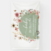 Banderoles Baby shower de fleurs de bébé vert Sage (Vertical)