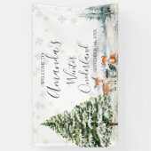 Banderoles Baby shower de flocons d'argent d'hiver gros (Vertical)