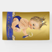 Banderoles Baby shower de garçon Blue Gold (Horizontal)